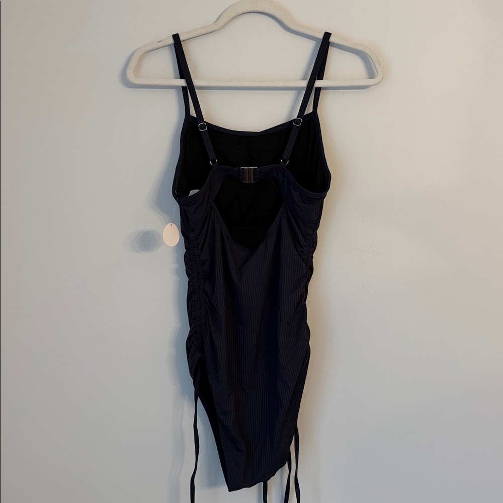 Pink Blush Navy Ribbed Maternity One Piece Swimsuit Size Small NWT - Picture 6 of 7